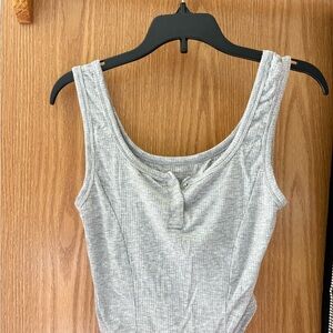 SHEIN Gray Ribbed Tank Top